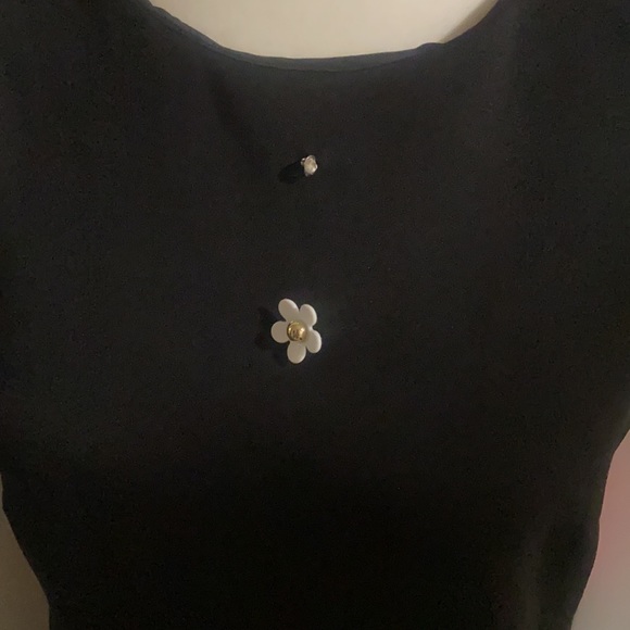 Betsey Johnson Licorice Sleeveless Floral Appliqué - Picture 3 of 6